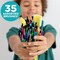 35 All Purpose Paint Brushes Value Pack – Includes 8 Different Types of Brushes, Great with Watercolors, Acrylic & Washable Paints. Multicolored